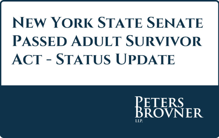 New York State Senate Passed Adult Survivor Act - Status Update