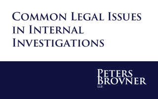 Common Legal Issues in Internal Investigations