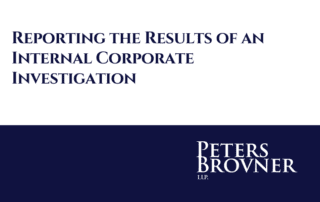Reporting the Results of an Internal Corporate Investigation